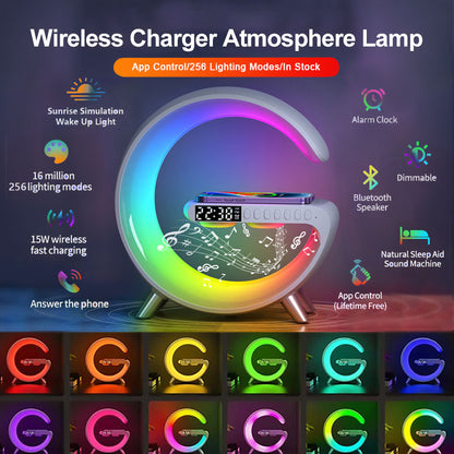 New Intelligent  LED Lamp Bluetooth Speake Wireless Charger By Olisiva.
